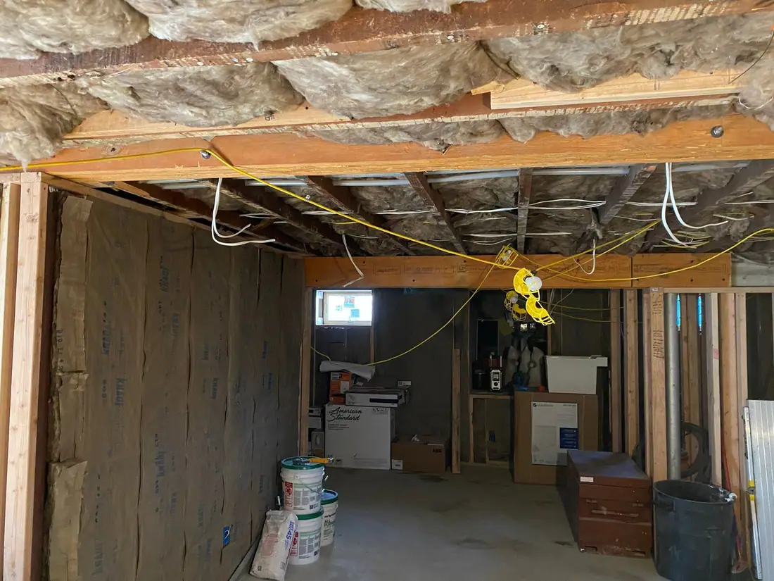 Insulation going into the joists
