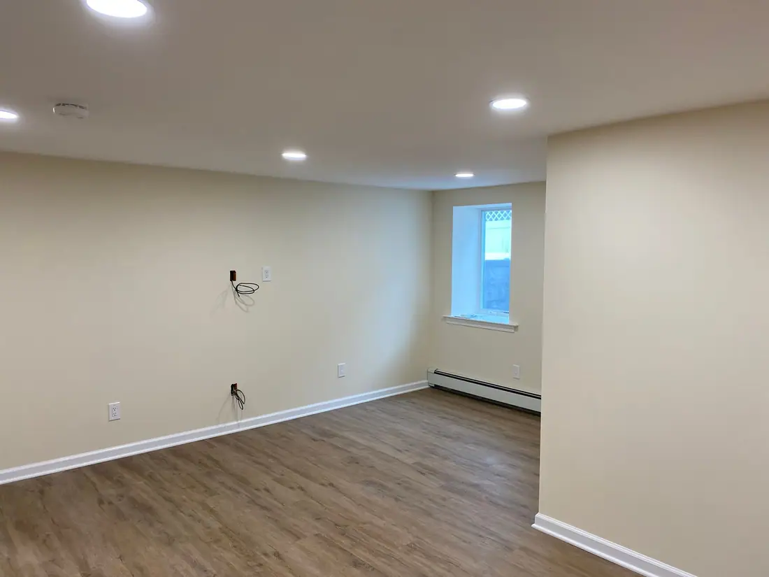 Finished basement with new windows