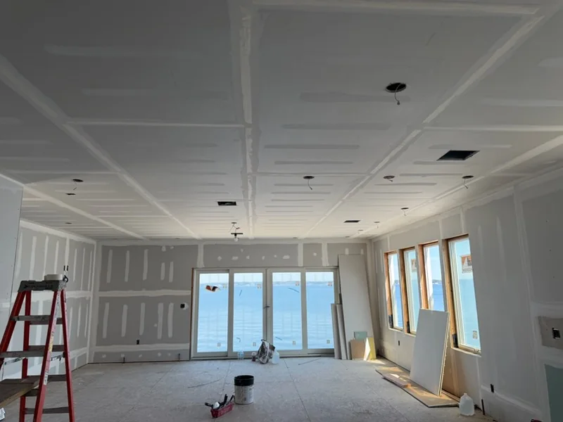 Same room, drywall done and ready for paint