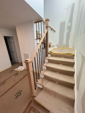 New oak stair with black balusters
